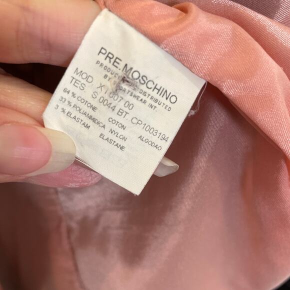 Moschino Vintage Y2K Blazer Jacket Pinstripe Floral Embroidered Runs Small‎ 10 - Picture 5 of 6